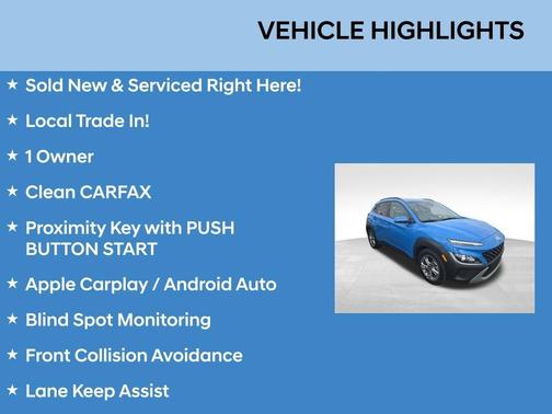 Blue Wave 2022 Hyundai KONA SEL