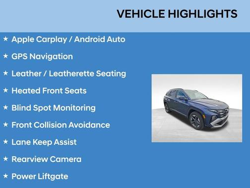 Atlantic Blue 2025 Hyundai TUCSON SEL Convenience