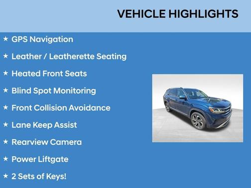 Tourmaline Blue Metallic 2021 Volkswagen Atlas 3.6L SEL Premium
