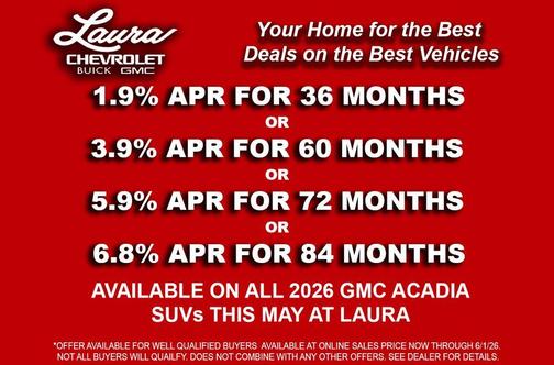 Summit White 2026 GMC Acadia Elevation