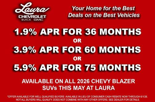 Summit White 2026 Chevrolet Blazer LT