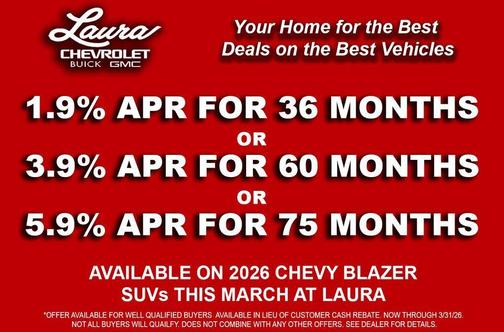 Summit White 2026 Chevrolet Blazer LT