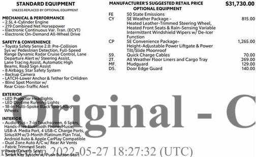 2022 Toyota RAV4 Hybrid SE