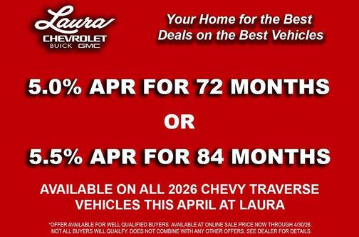 Mosaic Black Metallic 2026 Chevrolet Traverse LT