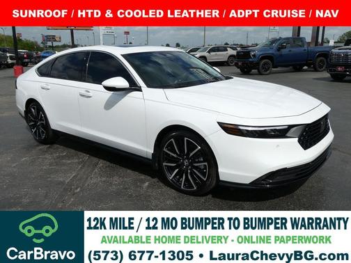 Platinum White Pearl 2025 Honda Accord Hybrid Touring