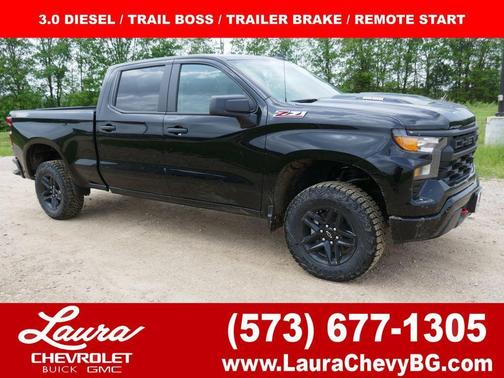 Black 2026 Chevrolet Silverado 1500 Custom Trail Boss
