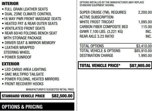 White Frost Tricoat 2024 GMC Sierra 1500 Denali Ultimate