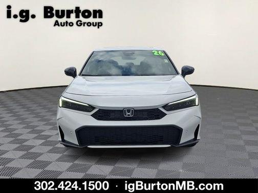 Platinum White 2026 Honda Civic Hybrid Sport Touring