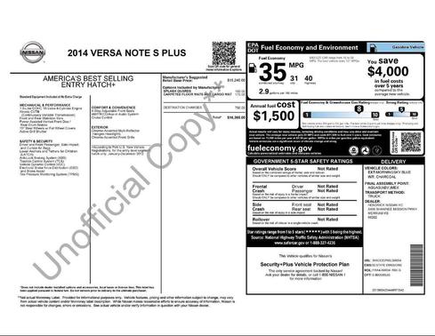 2014 Nissan Versa Note S Plus
