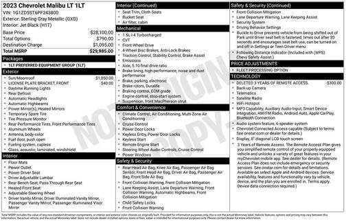 Sterling Gray Metallic 2023 Chevrolet Malibu FWD 1LT