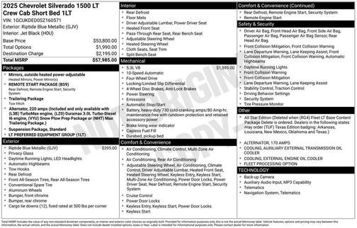 Riptide Blue Metallic 2025 Chevrolet Silverado 1500 LT