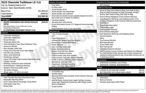 2022 Chevrolet Trailblazer LS