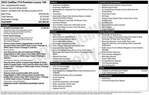 2023 Cadillac CT4 Premium Luxury