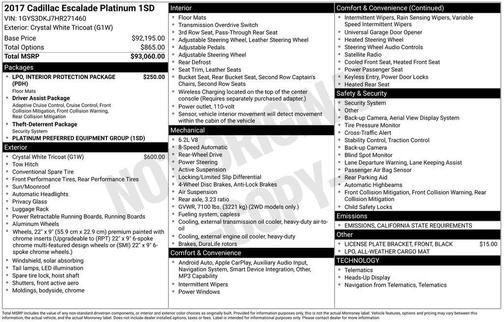 2017 Cadillac Escalade Platinum