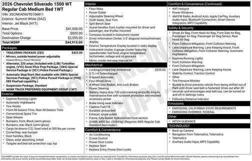 2026 Chevrolet Silverado 1500 WT