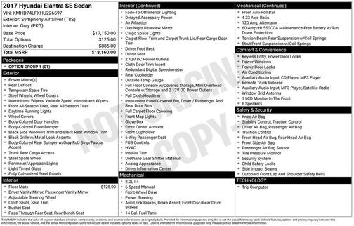 2017 Hyundai ELANTRA SE