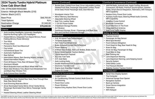 2024 Toyota Tundra Hybrid Platinum