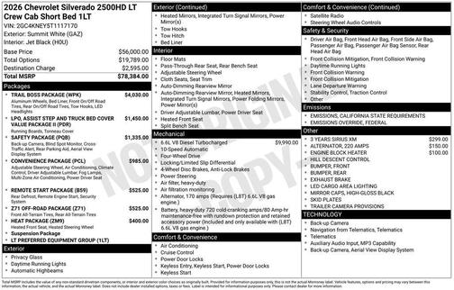 2026 Chevrolet Silverado 2500 LT