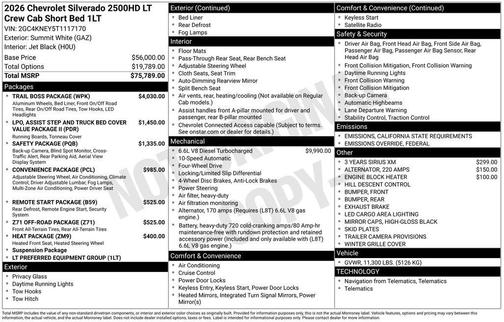2026 Chevrolet Silverado 2500 LT