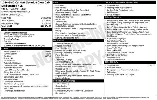 2026 GMC Canyon Elevation