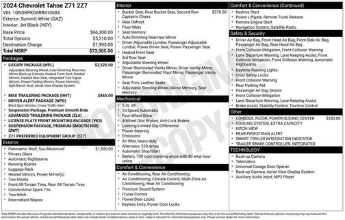 2024 Chevrolet Tahoe 4WD Z71