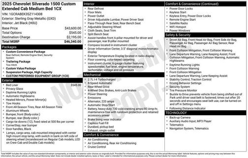 2025 Chevrolet Silverado 1500 Custom