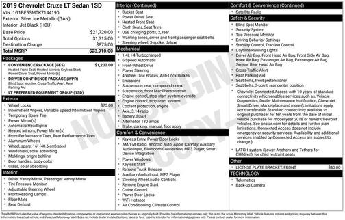 2019 Chevrolet Cruze LT
