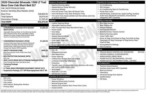 2020 Chevrolet Silverado 1500 LT Trail Boss