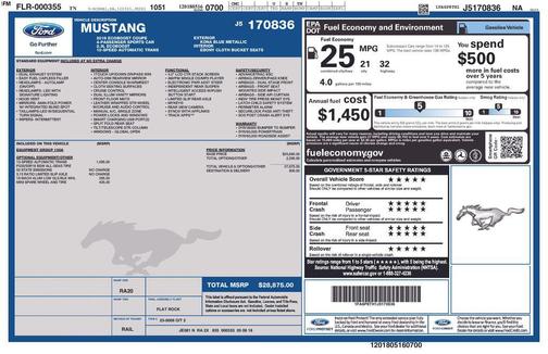 Kona Blue 2018 Ford Mustang EcoBoost