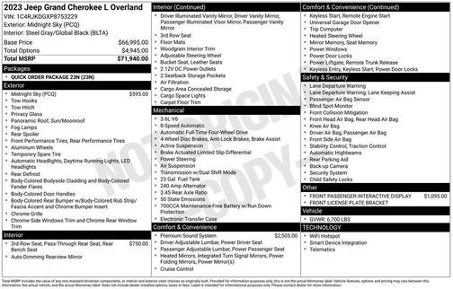 2023 Jeep Grand Cherokee L Overland