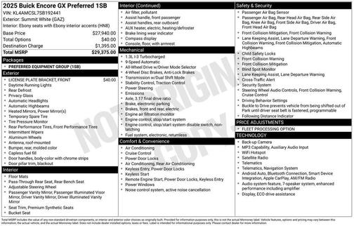 Summit White 2025 Buick Encore GX Preferred