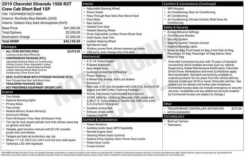 2019 Chevrolet Silverado 1500 RST