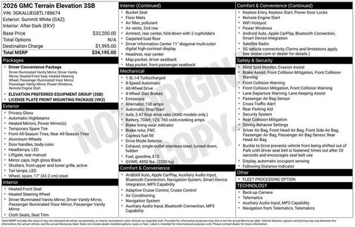 2026 GMC Terrain AWD Elevation