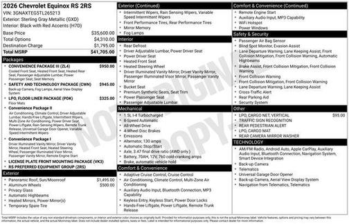 2026 Chevrolet Equinox AWD RS