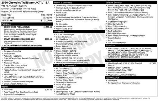 2026 Chevrolet Trailblazer ACTIV