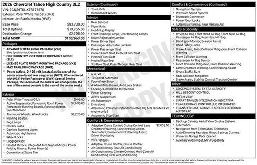2026 Chevrolet Tahoe 4WD High Country