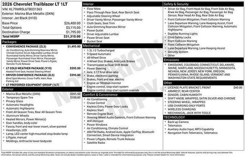 2026 Chevrolet Trailblazer LT
