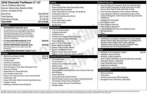 2026 Chevrolet Trailblazer LT