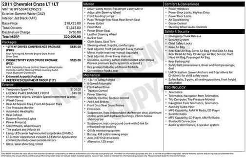Summit White 2011 Chevrolet Cruze LT