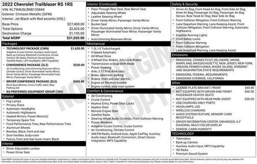 2022 Chevrolet Trailblazer RS