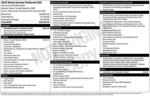 2025 Buick Envista Preferred FWD