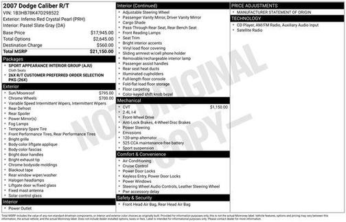Inferno Red Crystal Pearlcoat 2007 Dodge Caliber R/T