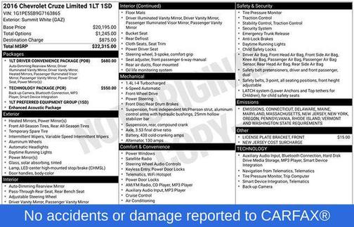 2016 Chevrolet Cruze Limited 1LT