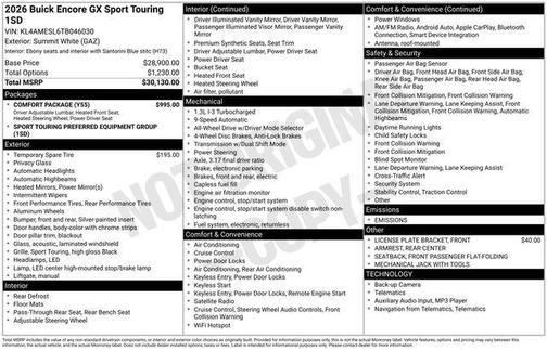 2026 Buick Encore GX Sport Touring