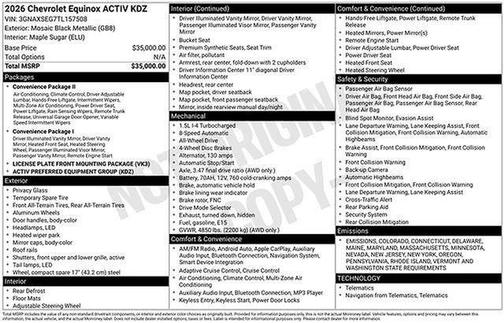 2026 Chevrolet Equinox AWD ACTIV
