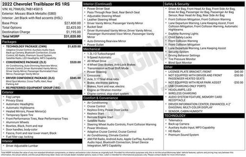 2022 Chevrolet Trailblazer RS