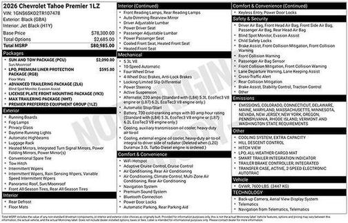 2026 Chevrolet Tahoe Premier