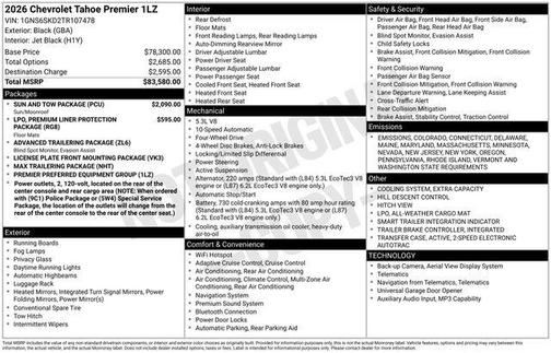 2026 Chevrolet Tahoe Premier