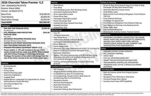 2026 Chevrolet Tahoe Premier