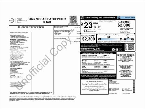 2025 Nissan Pathfinder S 4WD
